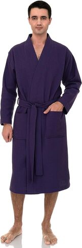 TowelSelections Men's Waffle Bathrobe 100% Cotton Soft Spa Kimono Bath Robe in Saudi Arabia