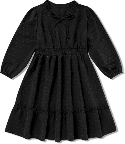 فساتين للفتيات فستان خريفي بأكمام طويلة بلون موحد للفتيات الصغيرات in Kuwait