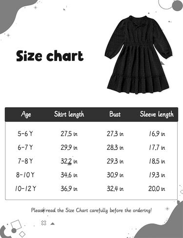 فساتين للفتيات فستان خريفي بأكمام طويلة بلون موحد للفتيات الصغيرات in Kuwait