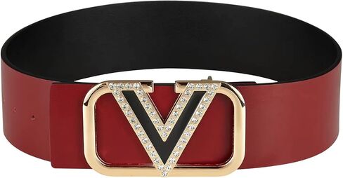 Women's Belt, Wide Belt Vintage Girdle Belt, Fashion V Gold Buckle Double-sided Leather Belts for Dress 2.8'' Wideth in Saudi Arabia
