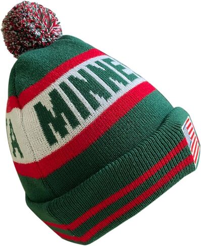 DianYu الولايات المتحدة العلم مينيسوتا سيتي بوم قبعة قسط المطرزة التصحيح الشتاء لينة مينيسوتا قبعة متماسكة بوم قبعة قبعة خضراء in Kuwait