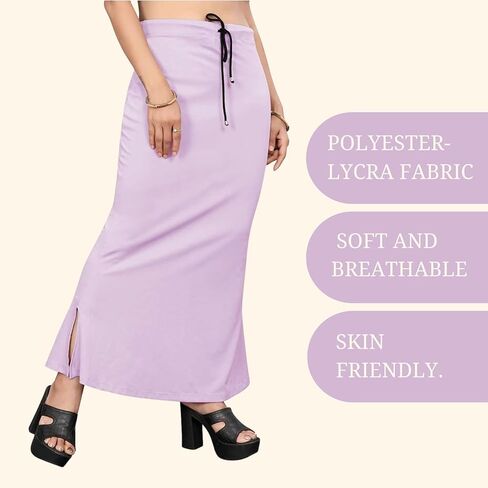 Smizzy Lycra Adjustable Indian Saree Shapewear for Women Petticoat Smooth Curve Peticote Innerwear for Ladies,Lavender (XL) in Kuwait
