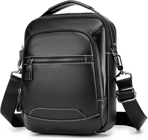 BAIGIO Men's Genuine Leather Shoulder Bag Messenger Briefcase CrossBody Handbag Satchel Travel bag Sling Casual Day Pack in Kuwait