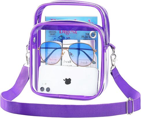 Mossio Clear Crossbody Bag Stadium Approved for Women Men, Transparent Messenger Bag for Work Travel Concert Sport Event in Kuwait