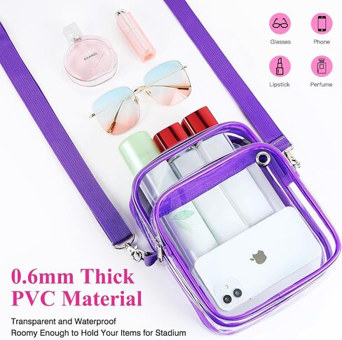 Mossio Clear Crossbody Bag Stadium Approved for Women Men, Transparent Messenger Bag for Work Travel Concert Sport Event in Kuwait