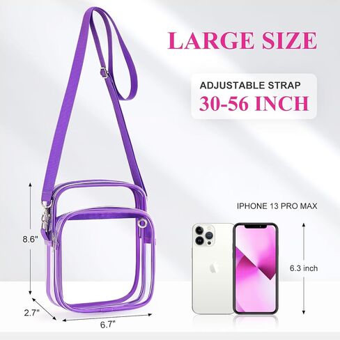 Mossio Clear Crossbody Bag Stadium Approved for Women Men, Transparent Messenger Bag for Work Travel Concert Sport Event in Kuwait