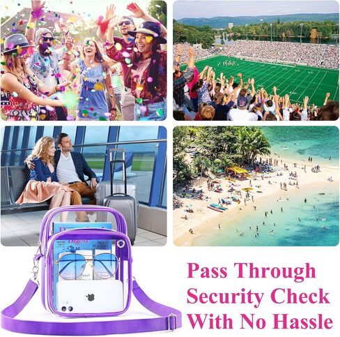 Mossio Clear Crossbody Bag Stadium Approved for Women Men, Transparent Messenger Bag for Work Travel Concert Sport Event in Kuwait