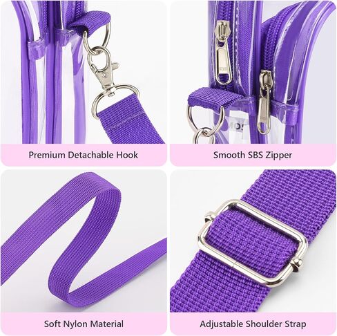 Mossio Clear Crossbody Bag Stadium Approved for Women Men, Transparent Messenger Bag for Work Travel Concert Sport Event in Kuwait