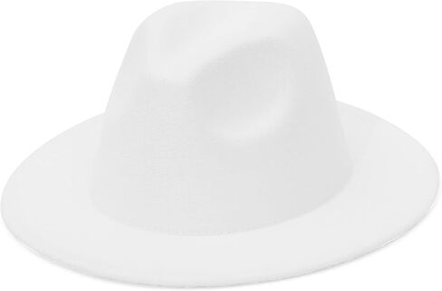 GEMVIE رجل إمرأة صوف فيدورا بنما قبعات واسعة حافة مسطحة تريلبي قبعة لباد حفلة شهم قبعة in Kuwait