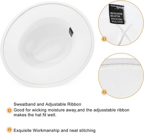 GEMVIE رجل إمرأة صوف فيدورا بنما قبعات واسعة حافة مسطحة تريلبي قبعة لباد حفلة شهم قبعة in Kuwait