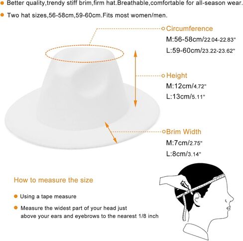 GEMVIE رجل إمرأة صوف فيدورا بنما قبعات واسعة حافة مسطحة تريلبي قبعة لباد حفلة شهم قبعة in Kuwait