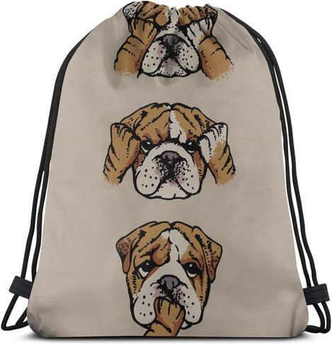 HIFUN English Bulldog Unisex Home Gym Sack Bag Travel Drawstring Backpack Bag in Kuwait