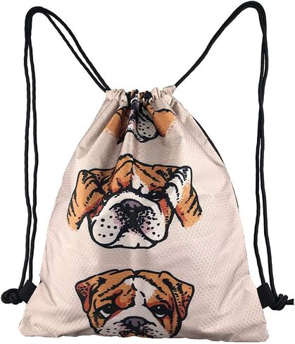 HIFUN English Bulldog Unisex Home Gym Sack Bag Travel Drawstring Backpack Bag in Kuwait
