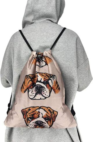 HIFUN English Bulldog Unisex Home Gym Sack Bag Travel Drawstring Backpack Bag in Kuwait