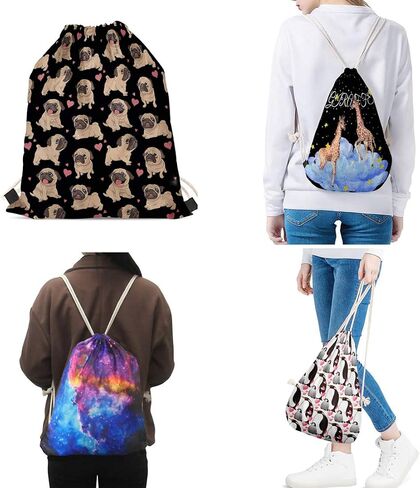 WELLFLYHOM Custom Gym Drawstring Backpack for Girls Boys Youth Kids Personalized String Bag Backpack Waterproof Lightweight String Gymsack Party Favor Birthday Gifts in Saudi Arabia