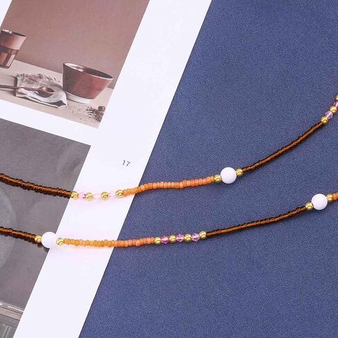 ELABEST 50inch Plus Size African Waist Beads Belly Chain Non-Stretching Tie-on Bead Jewelry Accessories for Women and Girls in Saudi Arabia