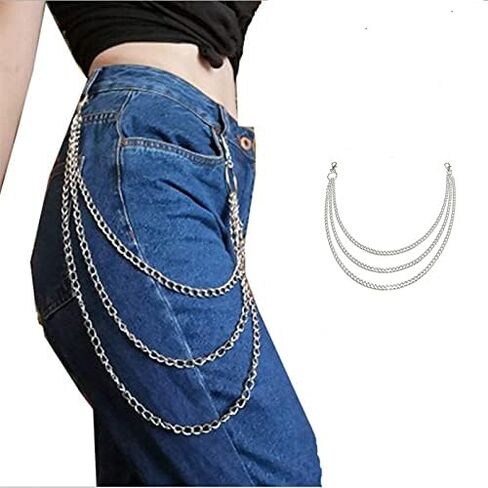Jean Pant Chain Belt - Hip Hop Punk Chains for Women Men Pants Wallet Belt Chain in Saudi Arabia