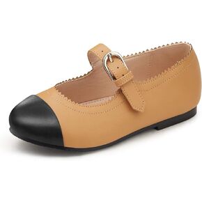 Coutgo Girls School Uniform Dress Shoes Mary Jane Ballet Flats Princess Wedding Shoes Toddler Little Big Kid