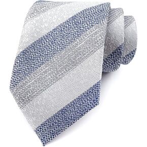 Kihatwin Men's Wide Stripe Ties Jacquard Pattern Business Formal Designer College Neckties