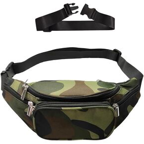 5 جيوب مموهة للنساء والرجال حزام قابل للتعديل سعة كبيرة مموهة حقيبة خصر للسفر حقيبة كتف للصدر للهاتف والجري والمشي لمسافات طويلة, طراز مموه, كلاسيكي in Kuwait