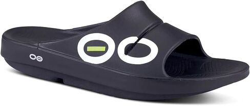 OOFOS OOahh Slide, Sport Flex Black/White - Men’s Size 4, Women’s Size 6 - Lightweight Recovery Footwear - Reduces Stress on Feet, Joints & Back - Machine Washable in Saudi Arabia