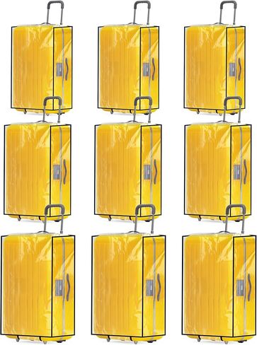 Kacctyen 12 Pcs Clear PVC Suitcase Cover Waterproof Luggage Cover Large Travel Luggage Cover Protector for 28 Inch 24 Inch 20 Inch Wheeled Suitcase, 3 Sizes, classic colors, Sturdy and Long Lasting in Kuwait