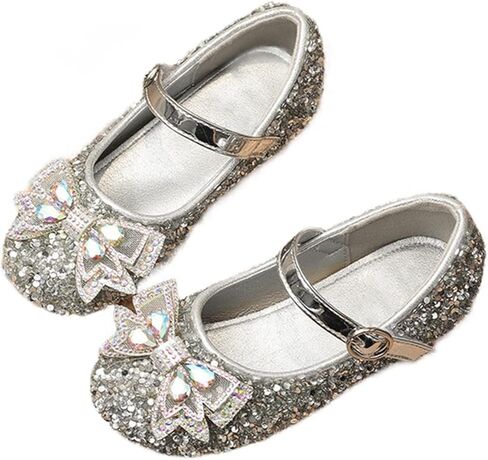 حذاء Unybwonn Sparkle للفتيات من الجلد لحفلات الأميرات للفتيات، ناعم ومقاوم للاهتراء لأي مناسبة خاصة لفتاة الزهور الزفاف in Kuwait