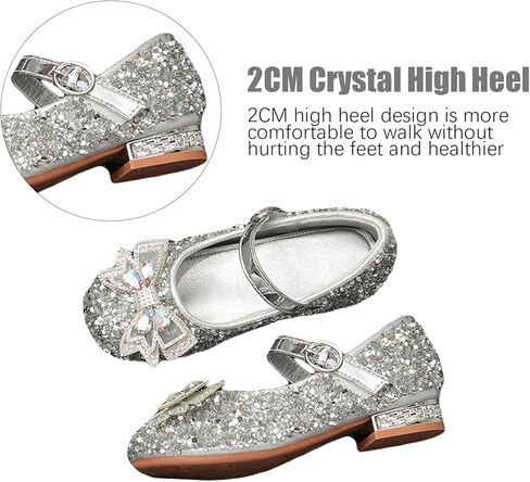 حذاء Unybwonn Sparkle للفتيات من الجلد لحفلات الأميرات للفتيات، ناعم ومقاوم للاهتراء لأي مناسبة خاصة لفتاة الزهور الزفاف in Kuwait