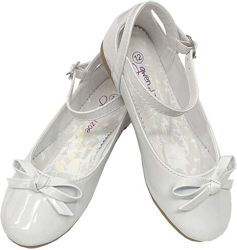 Gwen & Zoe Girl Dress Flats Shoes for Weddings, Christmas, First Communion, Easter, Flower Girl - Big and Little Girl Flats, Toddler, Kids Ballet Flats with Strap in Kuwait