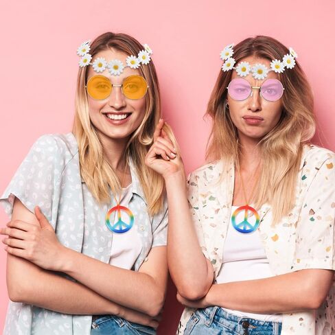 مجموعة زي CHRORINE Hippie هيبي نظارات شمسية علامة السلام لديكورات الحفلات in Kuwait