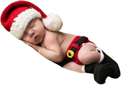 كوبرلوس طفل حديث الولادة صور الدعائم عيد الميلاد الولد فتاة التقاط صور الملابس الكروشيه قبعة قبعة السراويل التمديد فوتوغرافي الدعائم in Kuwait