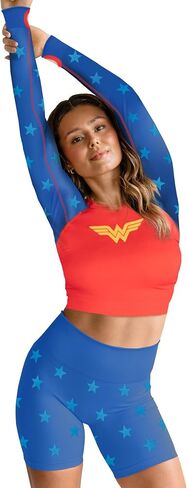 ملابس رياضية نسائية من DC Comics - Wonder Woman، Batgirl، Harley Quinn، Supergirl - مجموعة قصيرة من قطعتين in Saudi Arabia