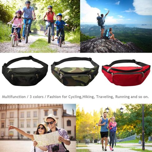 5 جيوب مموهة للنساء والرجال حزام قابل للتعديل سعة كبيرة مموهة حقيبة خصر للسفر حقيبة كتف للصدر للهاتف والجري والمشي لمسافات طويلة, طراز مموه, كلاسيكي in Kuwait