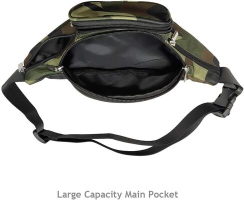 5 جيوب مموهة للنساء والرجال حزام قابل للتعديل سعة كبيرة مموهة حقيبة خصر للسفر حقيبة كتف للصدر للهاتف والجري والمشي لمسافات طويلة, طراز مموه, كلاسيكي in Kuwait