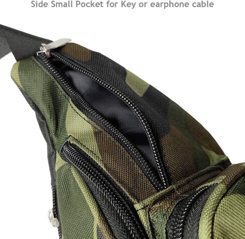 5 جيوب مموهة للنساء والرجال حزام قابل للتعديل سعة كبيرة مموهة حقيبة خصر للسفر حقيبة كتف للصدر للهاتف والجري والمشي لمسافات طويلة, طراز مموه, كلاسيكي in Kuwait