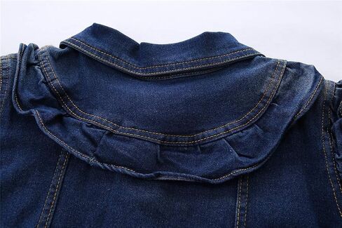 Mud Kingdom Toddler Little Girls Denim Jacket with Tulle Turn-down Collar Fashion Spring Autumn in Saudi Arabia