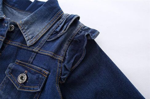 Mud Kingdom Toddler Little Girls Denim Jacket with Tulle Turn-down Collar Fashion Spring Autumn in Saudi Arabia