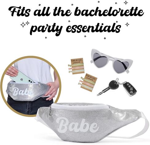 Last Disco Bachelorette Party Fanny Pack Set (7 Pack) 1 Bride Fanny Pack and 6 Babe Fanny Packs | Bachelorette Party Favors in Saudi Arabia