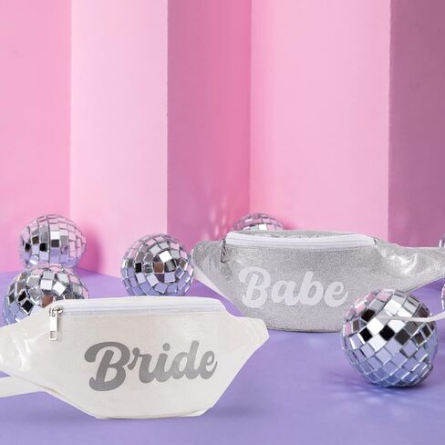 Last Disco Bachelorette Party Fanny Pack Set (7 Pack) 1 Bride Fanny Pack and 6 Babe Fanny Packs | Bachelorette Party Favors in Saudi Arabia