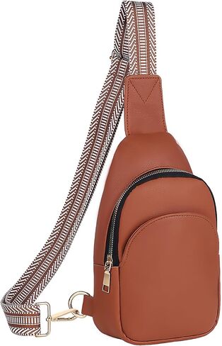 YQC Small Sling Bag for Women -Stylish Vegan Leather Fanny Pack Crossbody bags -Guitar Strap Women's Chest Bag for Travel in Saudi Arabia