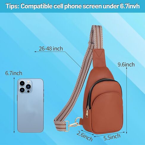 YQC Small Sling Bag for Women -Stylish Vegan Leather Fanny Pack Crossbody bags -Guitar Strap Women's Chest Bag for Travel in Saudi Arabia