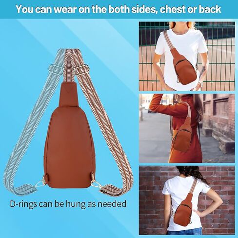YQC Small Sling Bag for Women -Stylish Vegan Leather Fanny Pack Crossbody bags -Guitar Strap Women's Chest Bag for Travel in Saudi Arabia