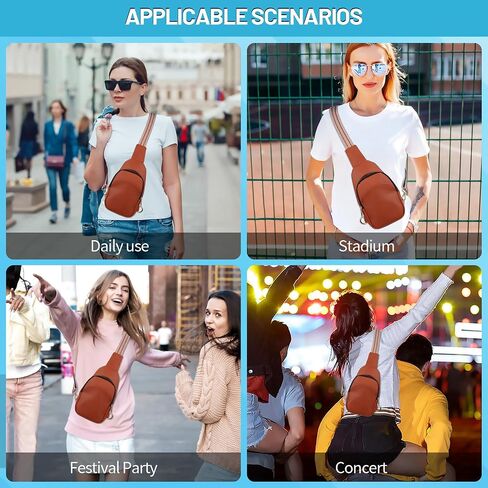 YQC Small Sling Bag for Women -Stylish Vegan Leather Fanny Pack Crossbody bags -Guitar Strap Women's Chest Bag for Travel in Saudi Arabia