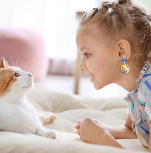 أقراط على شكل قطة من Lezmoii للفتيات أقراط متدلية لطيفة على شكل قطة مجوهرات للفتيات والنساء in Kuwait