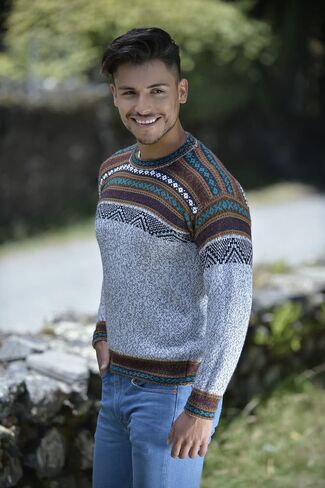 Gamboa Alpaca Sweater for Men Light and Softness Wool Pullover Crewneck Knitted Fall Winter Sweaters in Saudi Arabia