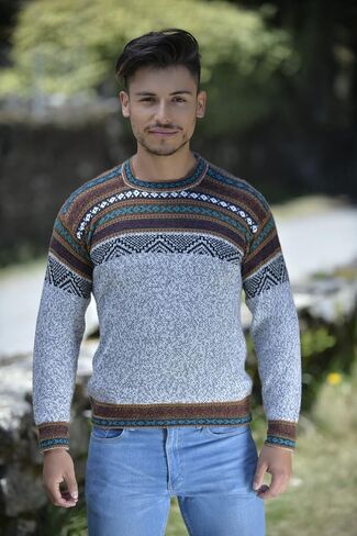 Gamboa Alpaca Sweater for Men Light and Softness Wool Pullover Crewneck Knitted Fall Winter Sweaters in Saudi Arabia
