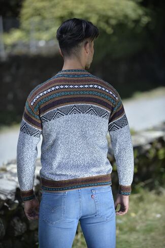 Gamboa Alpaca Sweater for Men Light and Softness Wool Pullover Crewneck Knitted Fall Winter Sweaters in Saudi Arabia
