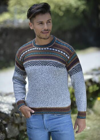 Gamboa Alpaca Sweater for Men Light and Softness Wool Pullover Crewneck Knitted Fall Winter Sweaters in Saudi Arabia