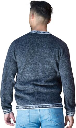 Gamboa Alpaca Sweater for Men Light and Softness Wool Pullover Crewneck Knitted Fall Winter Sweaters in Kuwait