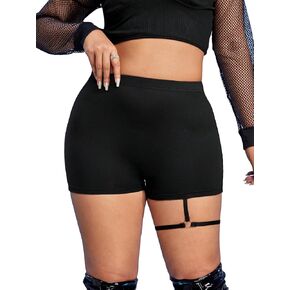 سراويل OYOANGLE النسائية ذات الحجم الكبير والمرتبطة بحلقات عالية الخصر لراكبي الدراجات النارية in Saudi Arabia